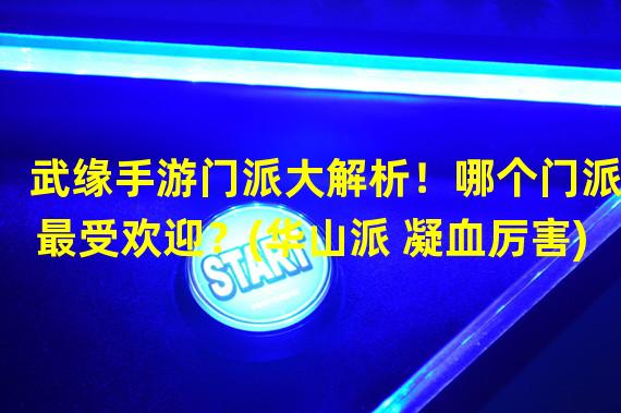 武缘手游门派大解析！哪个门派最受欢迎？(华山派 凝血厉害)